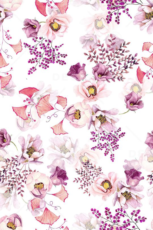 清爽底花卉印花华亿平台图片