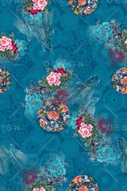 花卉印花华亿平台图片