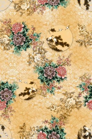 花卉印花华亿平台图片