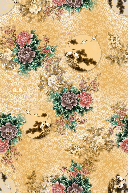 花卉印花华亿平台图片