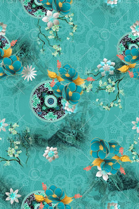 花卉印花华亿平台图片