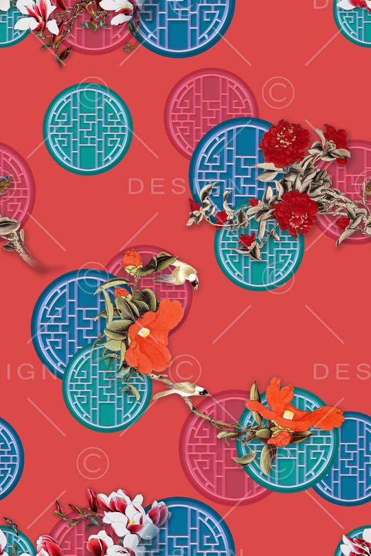 花卉印花华亿平台图片