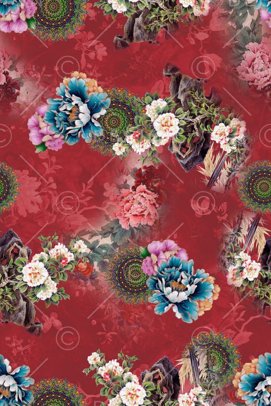 花卉印花华亿平台图片