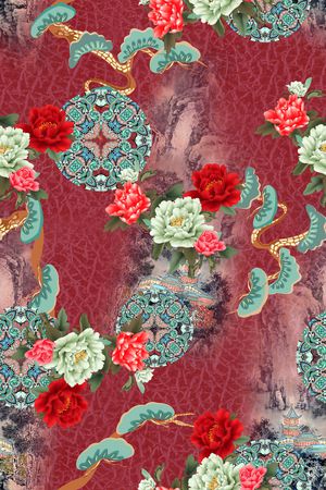 花卉印花华亿平台图片