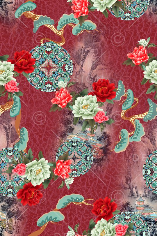 花卉印花华亿平台图片