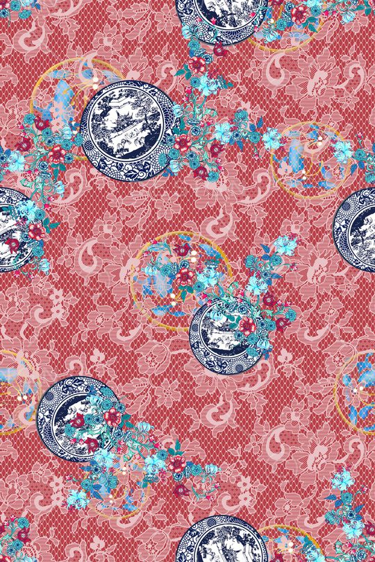 花卉印花华亿平台图片