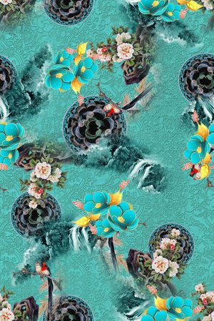 花卉印花华亿平台图片