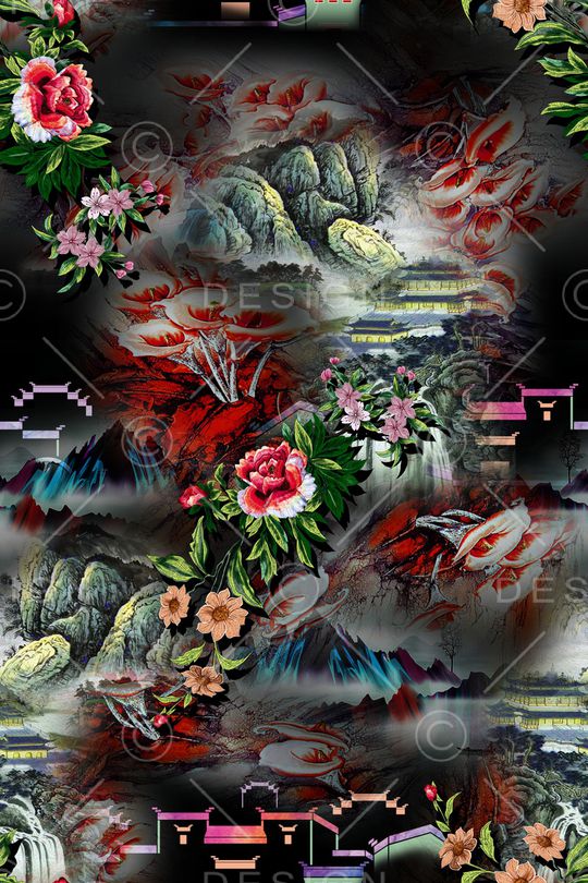 花卉印花华亿平台图片