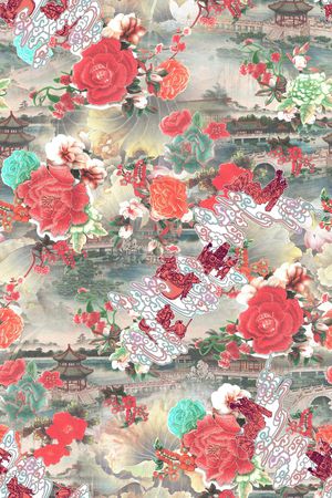 花卉印花华亿平台图片