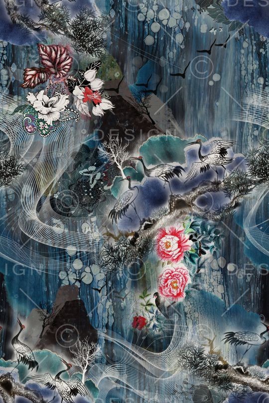 花卉印花华亿平台图片