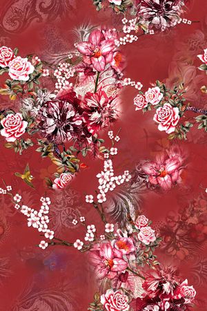 花卉印花华亿平台图片