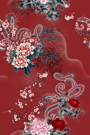 花卉印花华亿平台图片