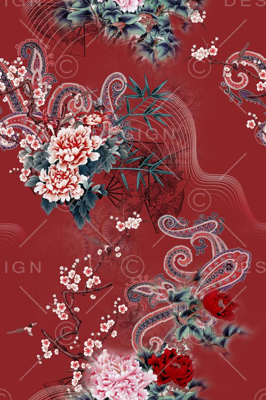 花卉印花华亿平台图片