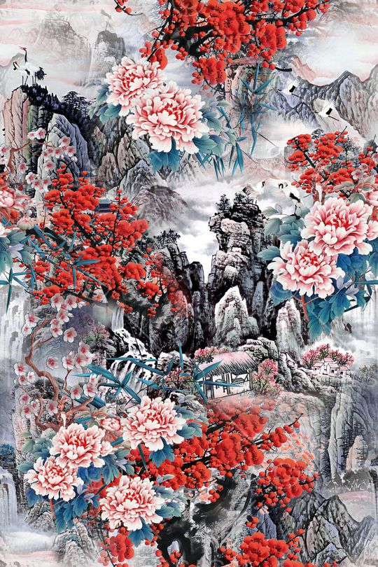 中国风印花华亿平台图片