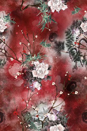 花卉印花华亿平台图片