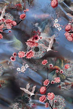 花卉印花华亿平台图片