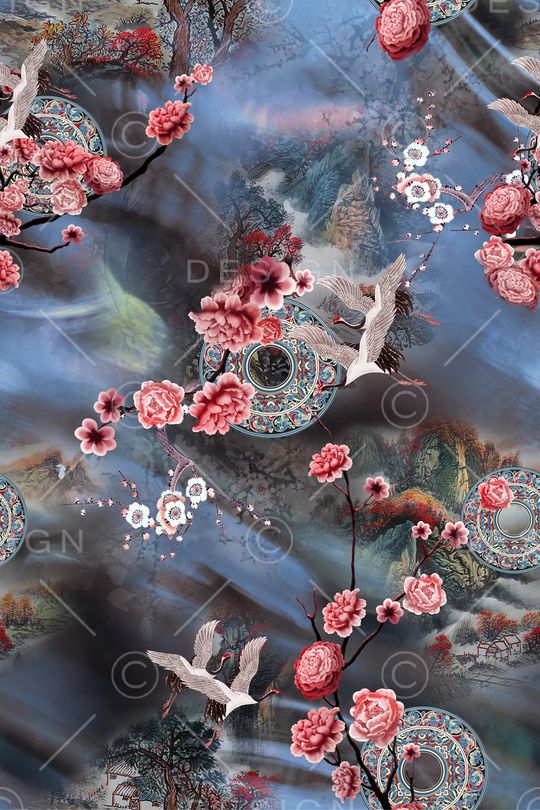 花卉印花华亿平台图片