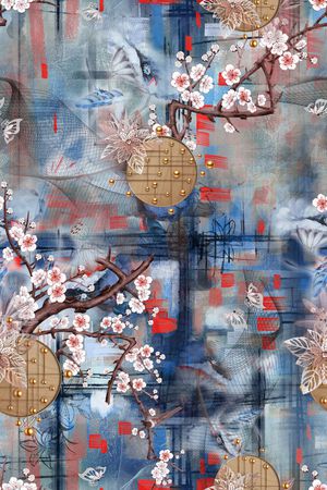 花卉印花华亿平台图片