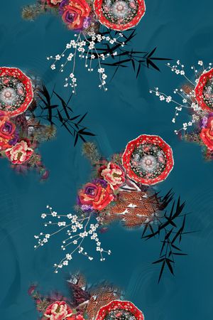 花卉印花华亿平台图片