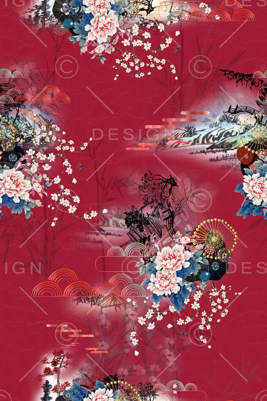 花卉印花华亿平台图片