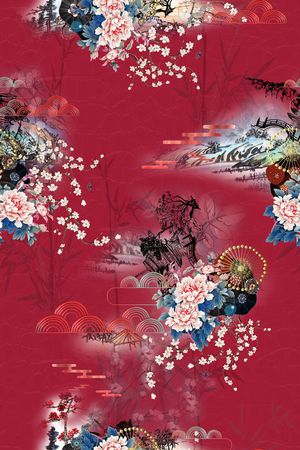 花卉印花华亿平台图片