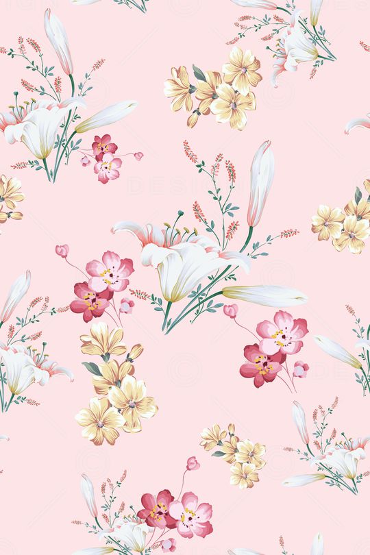 清爽底花卉印花华亿平台图片