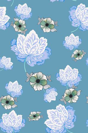 清爽底花卉印花华亿平台图片