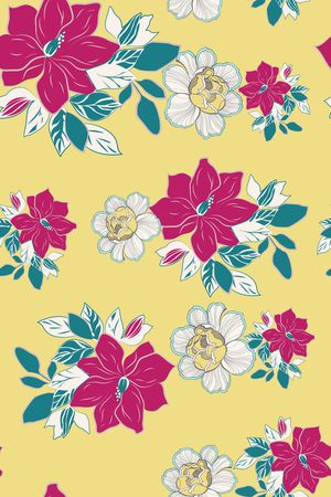 清爽底花卉印花华亿平台图片