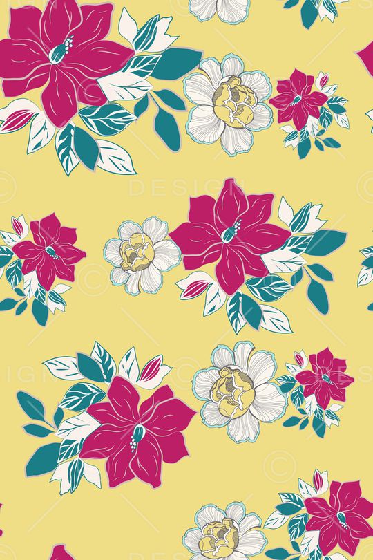 清爽底花卉印花华亿平台图片