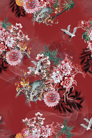 花卉印花华亿平台图片