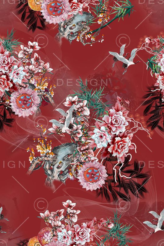 花卉印花华亿平台图片