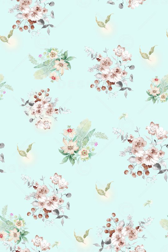 清爽底花卉印花华亿平台图片