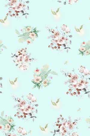 清爽底花卉印花华亿平台图片