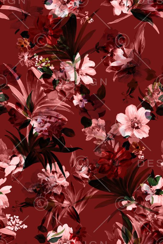 抽象花卉印花华亿平台图片