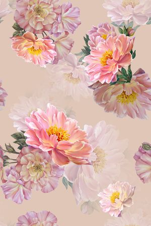 清爽底花卉印花华亿平台图片