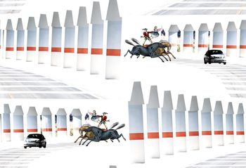 1398173-宝马赛车创意花卉1-1