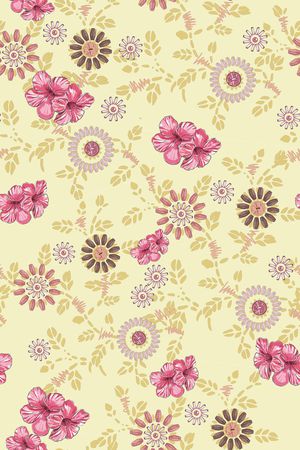 清爽底花卉印花华亿平台图片