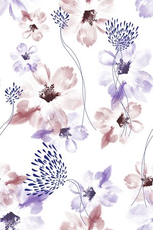 清爽底花卉印花华亿平台图片