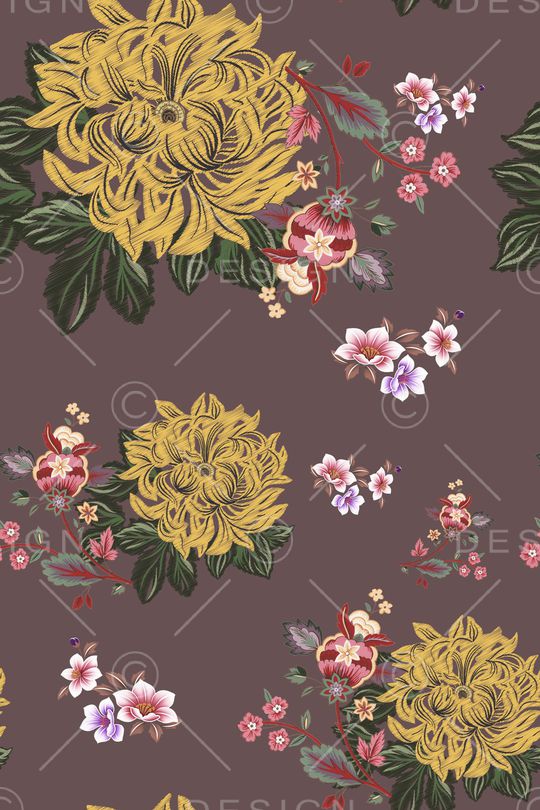 花卉印花华亿平台图片