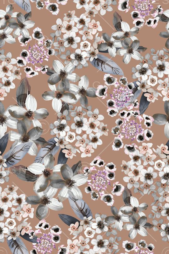 清爽底花卉印花华亿平台图片