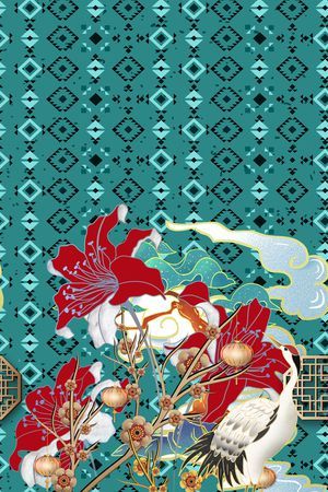 几何印花华亿平台图片