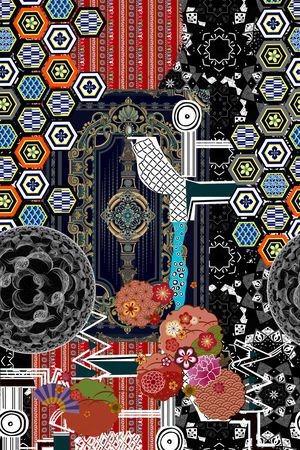 几何印花华亿平台图片