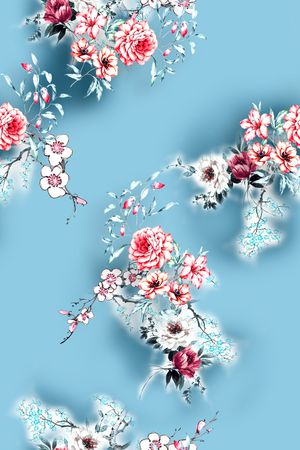 花卉印花华亿平台图片