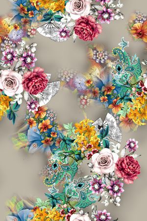 花卉印花华亿平台图片