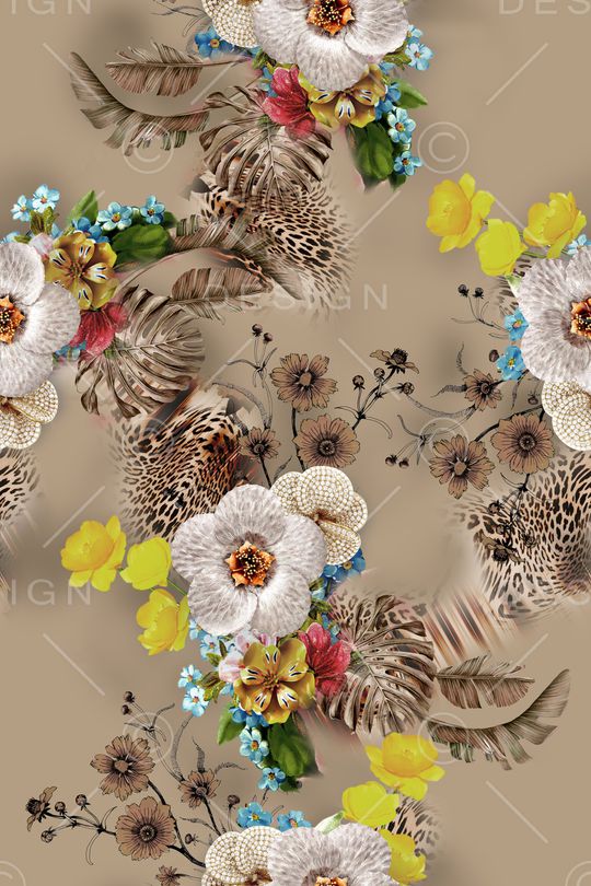 花卉印花华亿平台图片