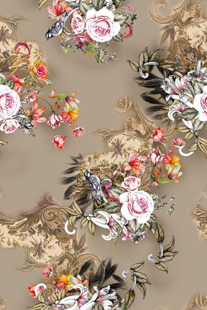 花卉印花华亿平台图片