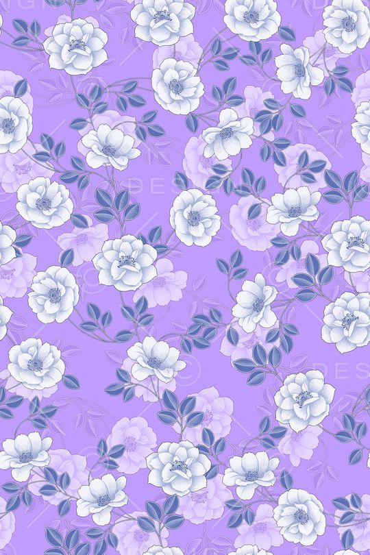 清爽底花卉印花华亿平台图片