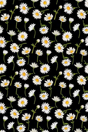 黑底花卉印花华亿平台图片