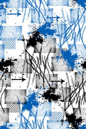 抽象男装印花华亿平台图片