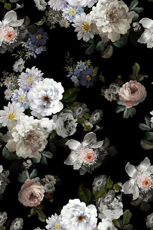 清爽底花卉印花华亿平台图片